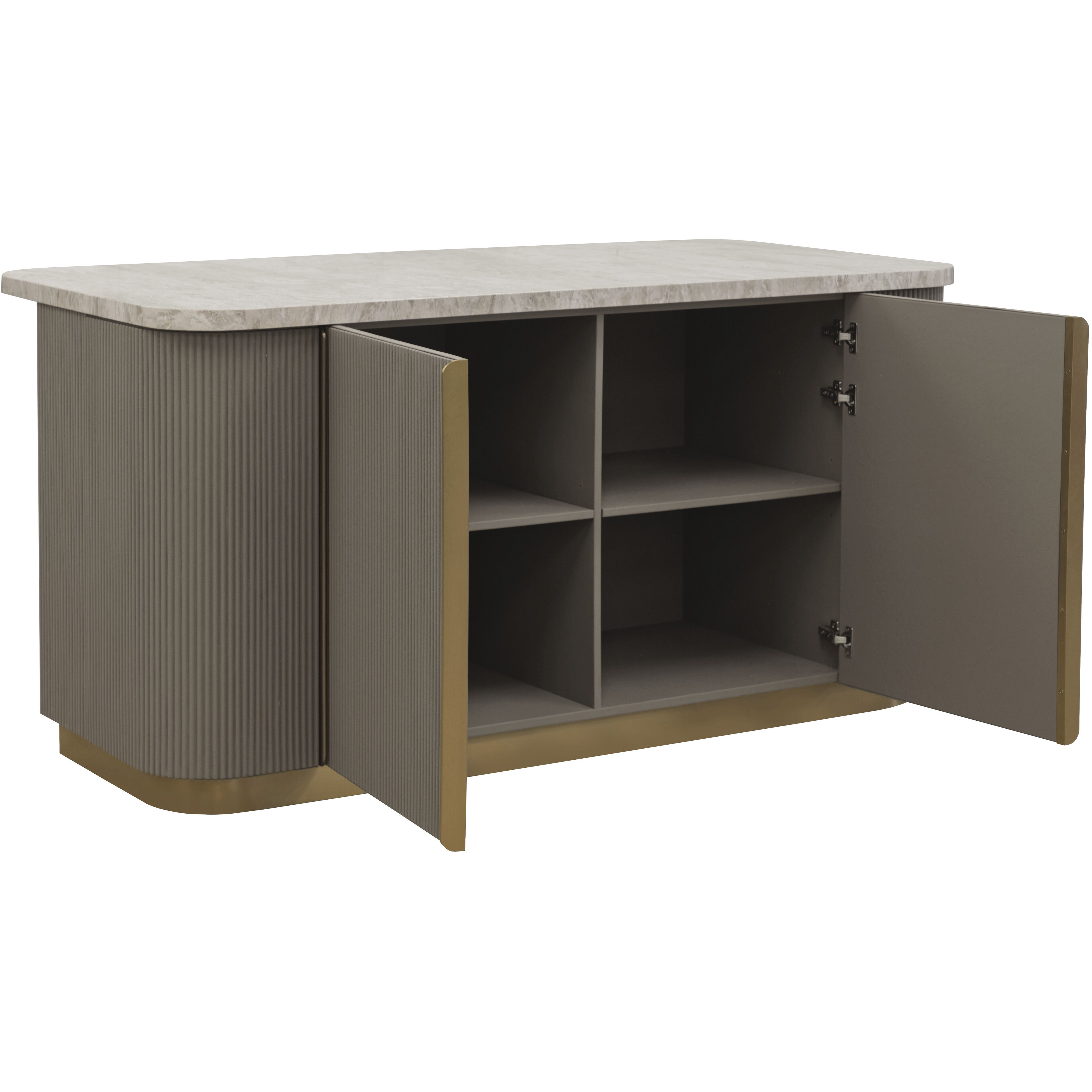 Cataldi Cappuccino / Brushed Gold Kitchen Island